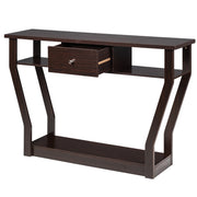 120cm 3-Tier Console Table with Drawer & Shelves