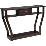 120cm 3-Tier Console Table with Drawer & Shelves