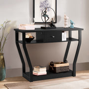 120cm 3-Tier Console Table with Drawer & Shelves