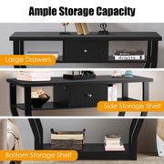120cm 3-Tier Console Table with Drawer & Shelves
