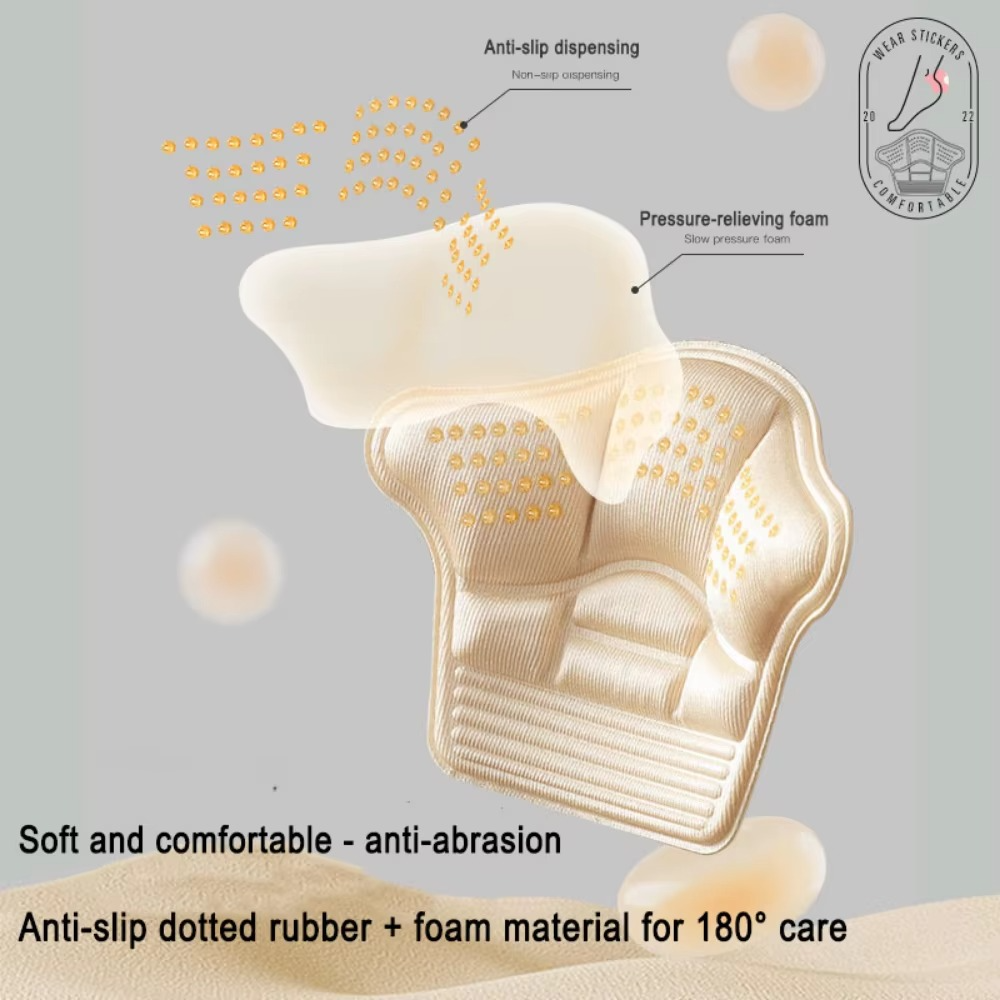 Adhesive Heel-Grip Cushions – 4 Pieces, 7 mm or 10 mm