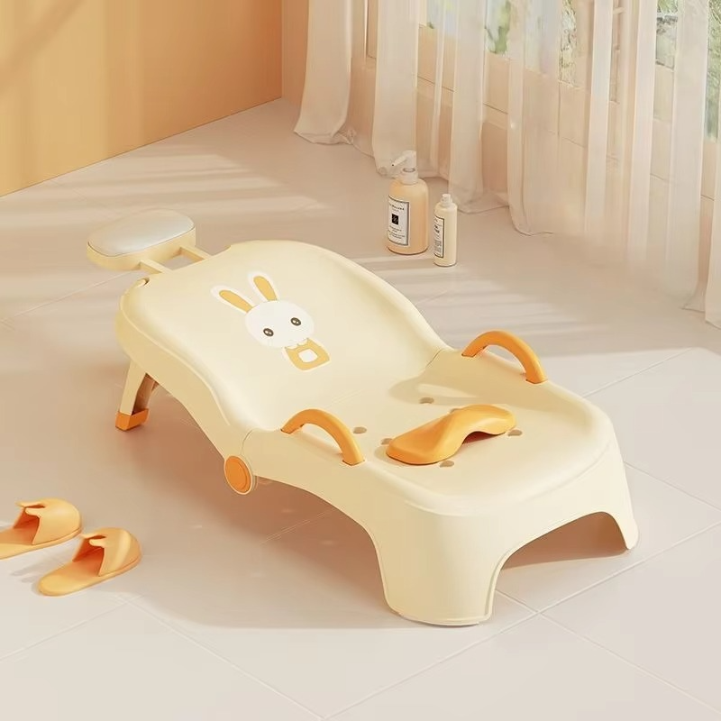 Portable Kids Shampoo Chair Foldable Salon Seat Chair With Shampoo Basin For Boys Girls Bath Product Can Sit and Adjust