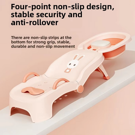 Portable Kids Shampoo Chair Foldable Salon Seat Chair With Shampoo Basin For Boys Girls Bath Product Can Sit and Adjust