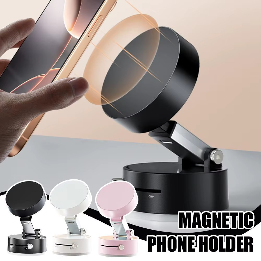 Foldable Suction-Base Magnetic Phone Holder – 3 Colours