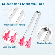 5-Inch Hand-Shaped Silicone Serving Tongs – 6 Options