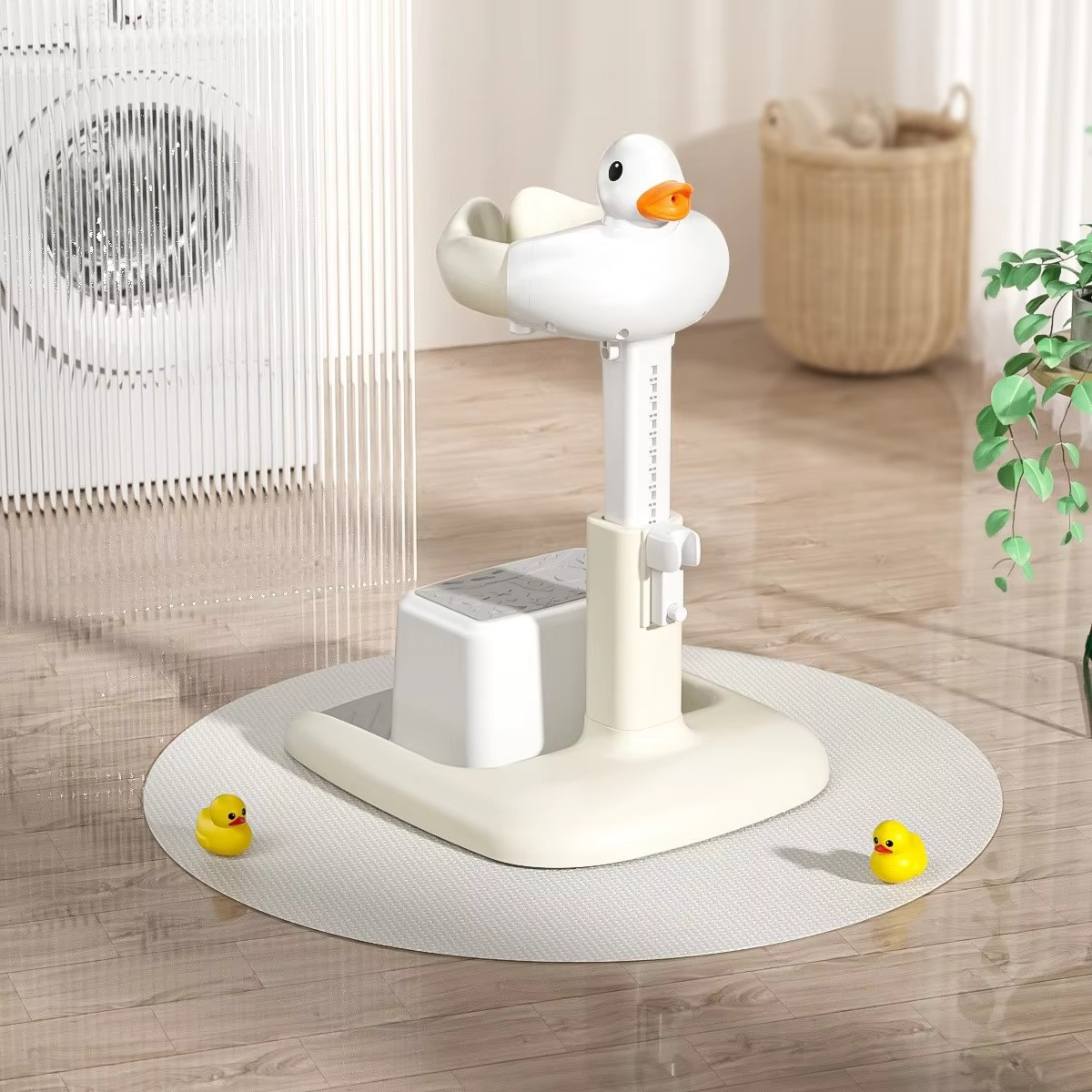Foldable Baby Bath Support Adjustable Baby Shower Stand Portable Baby Standing Shower Support for Toddler 6 Months & Up
