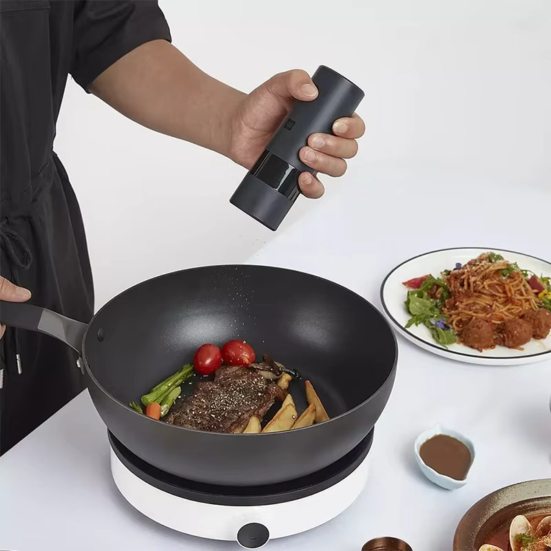 Electric Automatic Mill Pepper And Salt Grinder LED Light 5 Modes Peper Spice Grain Pulverizer For Cooking
