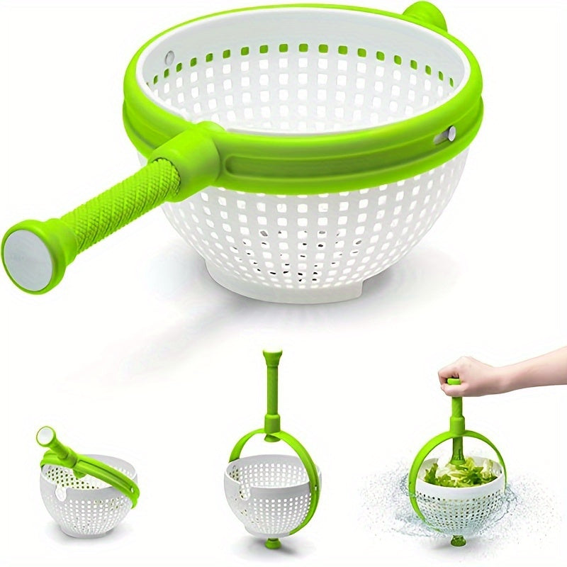 Manual Hand-Press Salad Spinner & Produce Washer