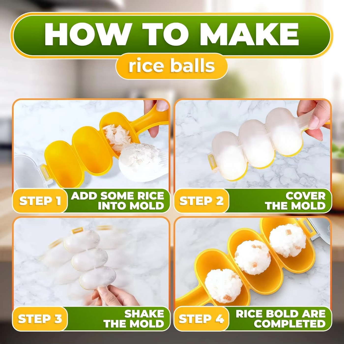 Reusable Spherical Rice-Ball Mould with Spoon