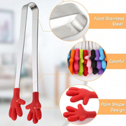 5-Inch Hand-Shaped Silicone Serving Tongs – 6 Options