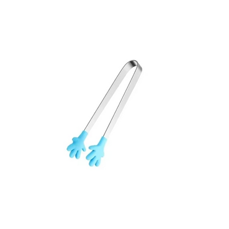 Silicone Mini Tongs, 5Inch Hand Shape Food Tongs, Colourful Small Kids Tongs for Serving Food, Ice Cube, fruits, Sugar, Barbecue
