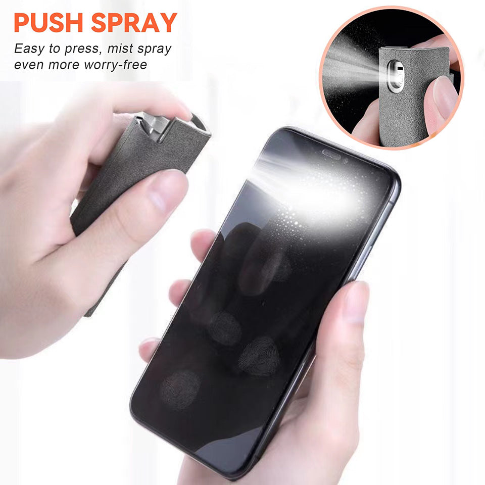 2-in-1 Refillable Screen-Cleaner Spray & Microfibre Wiper