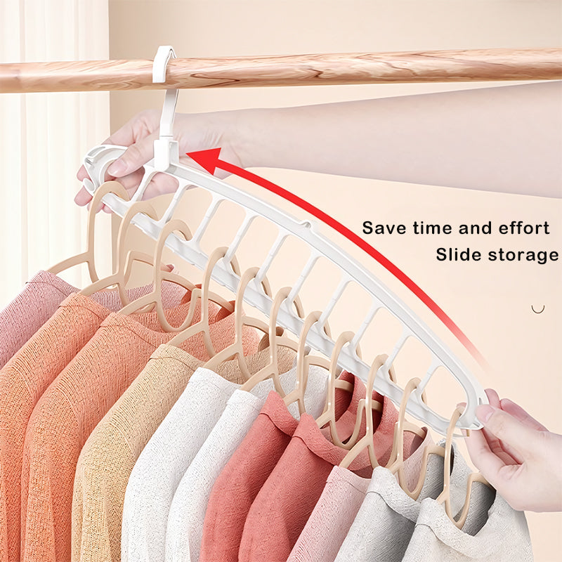 Rotating 11-Hole Folding Wardrobe Hanger – Black or White