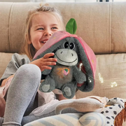 Baby Plush Doll Breathing Donkey Soothing Sleep Playmate for Kids Music Sleeping Companion Sound Light Doll Toy Gifts for Newbor