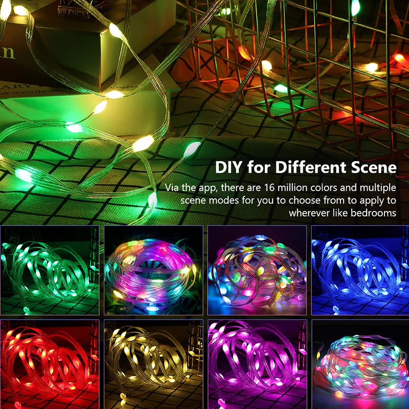 5m USB RGBIC Smart Fairy Lights – Bluetooth App & Remote