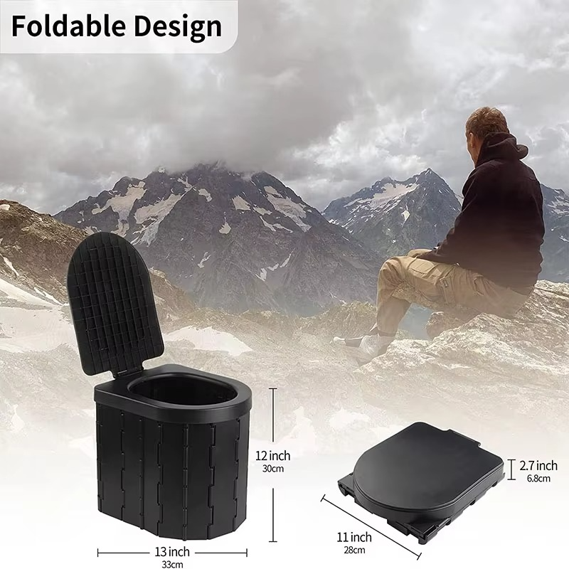 Folding Portable Camping Toilet with Waste Bags