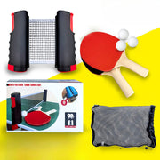 Portable Retractable Table-Tennis Net & Paddle Set