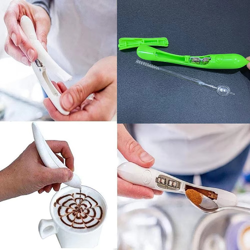 Electrical Latte Art Pen for Coffee Cake Spice Pen Cake Decoration Pen Coffee Carving Pen Baking Pastry Tools Coffee Decor