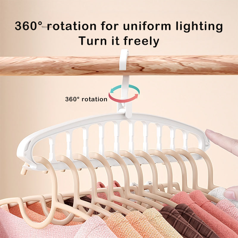 Rotating 11-Hole Folding Wardrobe Hanger – Black or White