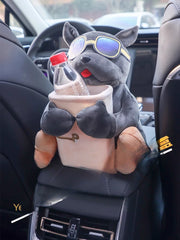 Plush Car Tissue Holder & Dry-Waste Organiser
