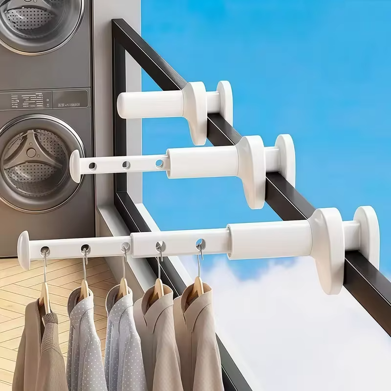Travel Telescopic Clothes Rack Portable Clothes Hanger Multifunctional Storage Home Trip Antislip Clothing Drying Rack Tool