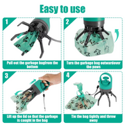 Portable Claw-Style Pet Waste Scooper with Bag Dispenser
