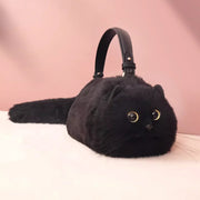 Small Plush Cat Messenger Bag – Handmade-Style Shoulder Design