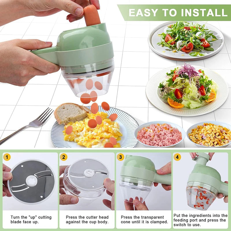 5-in-1 Rechargeable Cordless Food-Preparation Set
