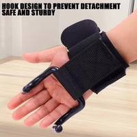 Weight-Lifting Hook Grips with Wrist Wraps