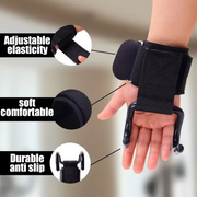 Weight-Lifting Hook Grips with Wrist Wraps
