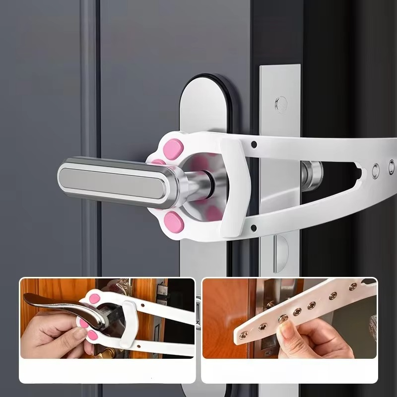 Adjustable Pet Door Latch Strap for Cat Access