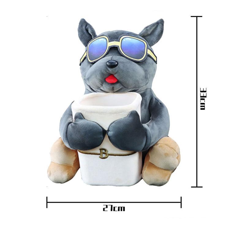 Plush Car Tissue Holder & Dry-Waste Organiser