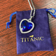 Heart of the Ocean-Style Blue Crystal Necklace with Velvet Bag