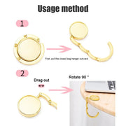 Foldable Metal Handbag Table Hook – 5 Finishes
