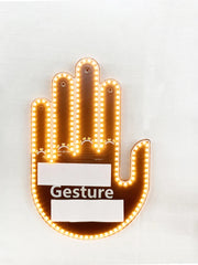 Middle Finger Gesture Light with Remote Funny Finger Car Light Road Rage Signs Hand Lamp Sticker Glow Panel For car Window