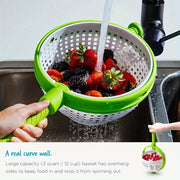 Manual Hand-Press Salad Spinner & Produce Washer