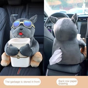 Plush Car Tissue Holder & Dry-Waste Organiser