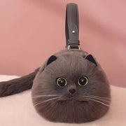 Small Plush Cat Messenger Bag – Handmade-Style Shoulder Design