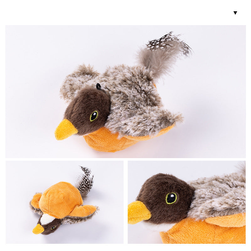 Rechargeable Flapping Bird Cat Toy with Chirping Sound & Catnip