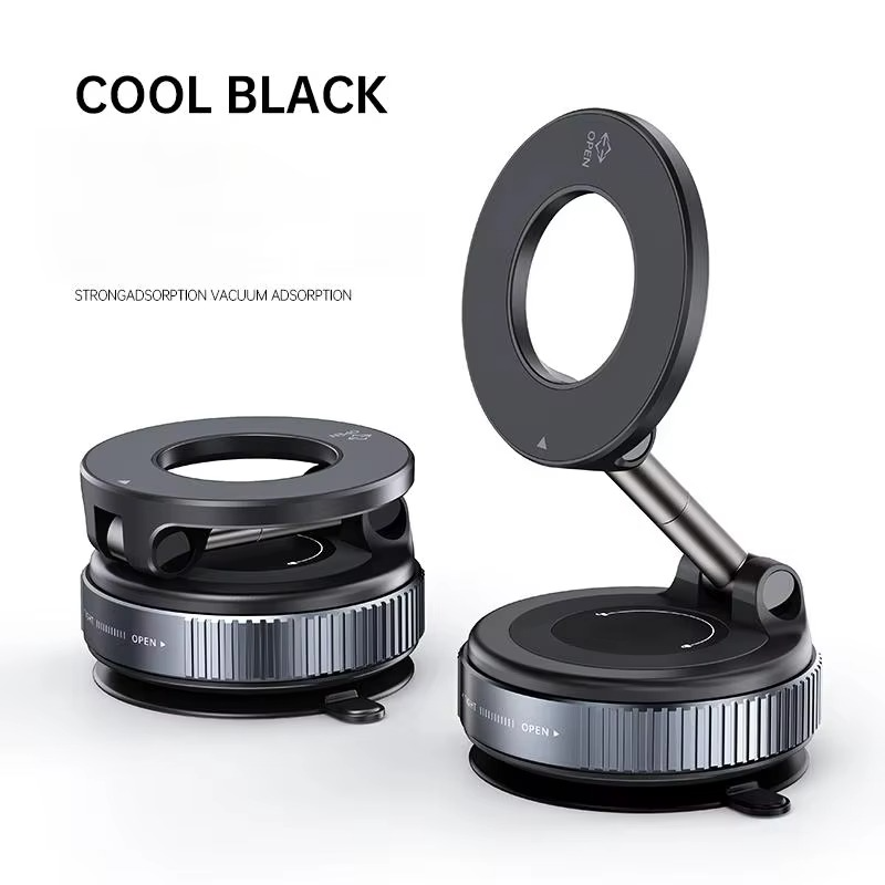Foldable Vacuum-Suction Magnetic Phone Mount – Black or White