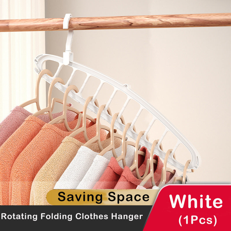 Rotating 11-Hole Folding Wardrobe Hanger – Black or White