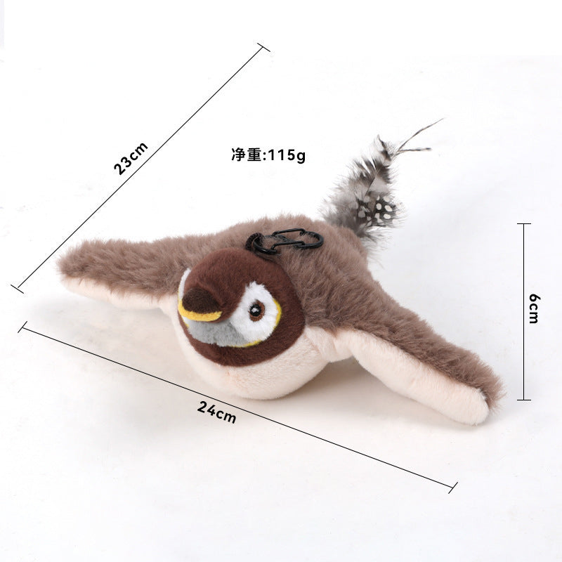 Rechargeable Flapping Bird Cat Toy with Chirping Sound & Catnip