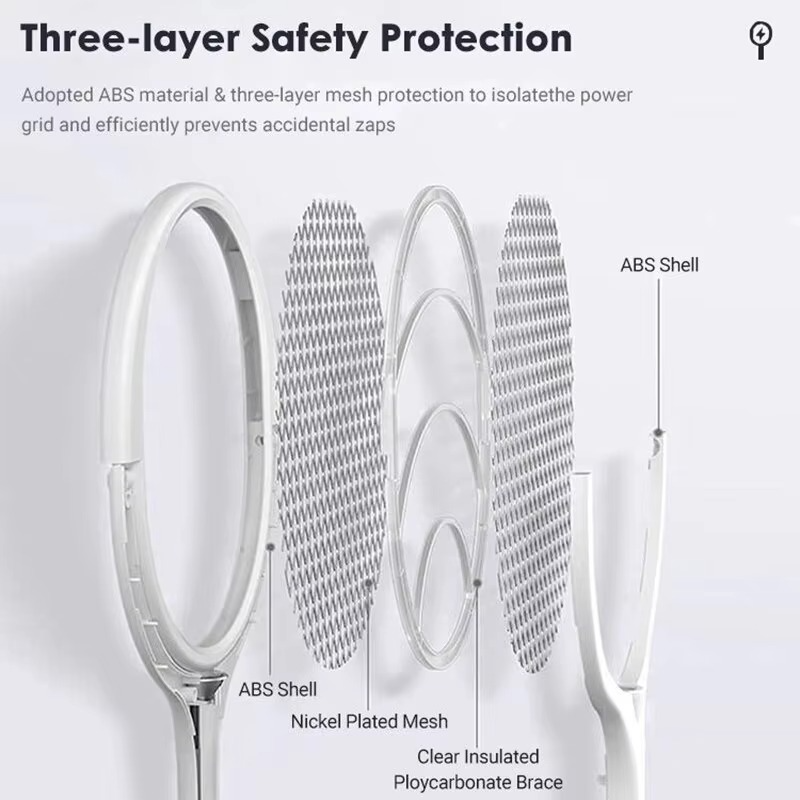 Multi Functional 2-in-1 Mosquito Killer Lamp Angle Retractable Mosquito Swatter USB Rechargeable Mosquito Swatter Bat Swatter