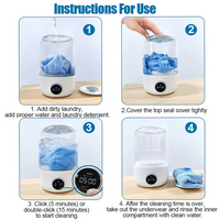 Cordless 1L Mini Washer for Underwear, Socks & Delicates