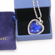 Heart of the Ocean-Style Blue Crystal Necklace with Velvet Bag