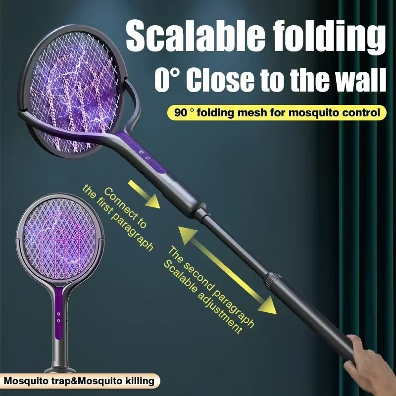 2-in-1 USB-Rechargeable Electric Insect Swatter with Stand