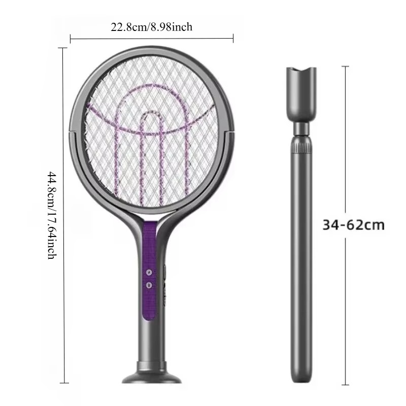 2-in-1 USB-Rechargeable Electric Insect Swatter with Stand