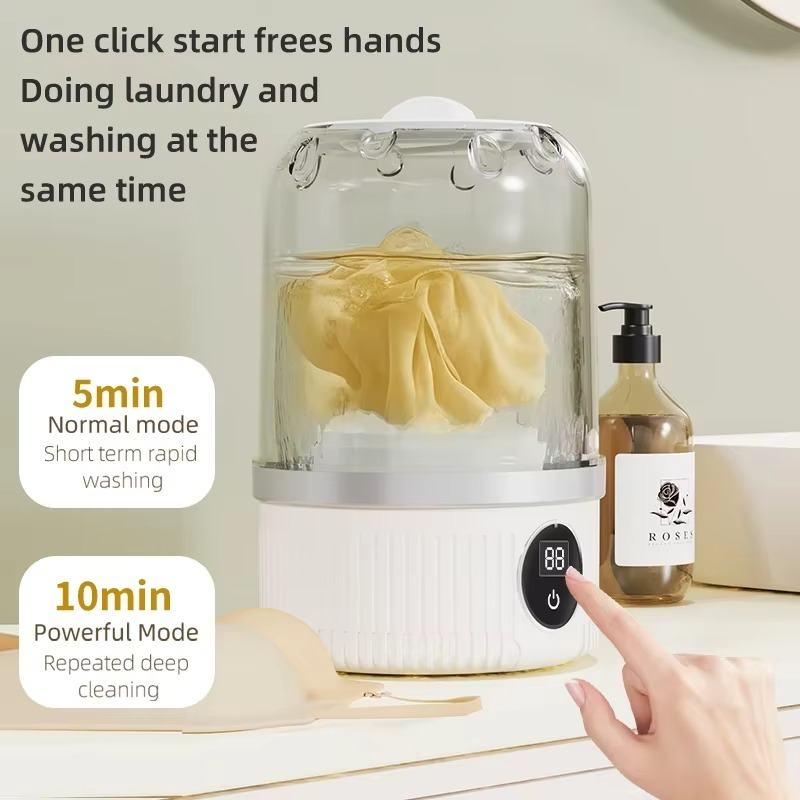 Cordless 1L Mini Washer with Dehydration Function