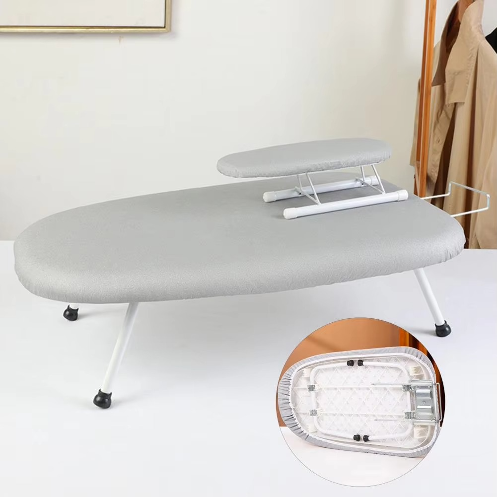 Foldable Mini Ironing Board with Washable Cover & Iron Rest