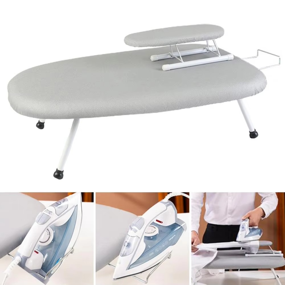 Foldable Mini Ironing Board with Washable Cover & Iron Rest